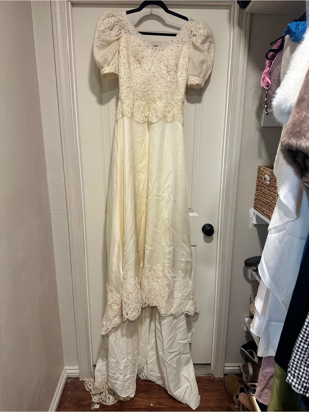 Ivory Lace Handmade Vintage Bridal Gown